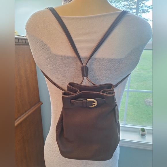 Vintage Coach Brown Leather Backpack - Picture 1 of 10